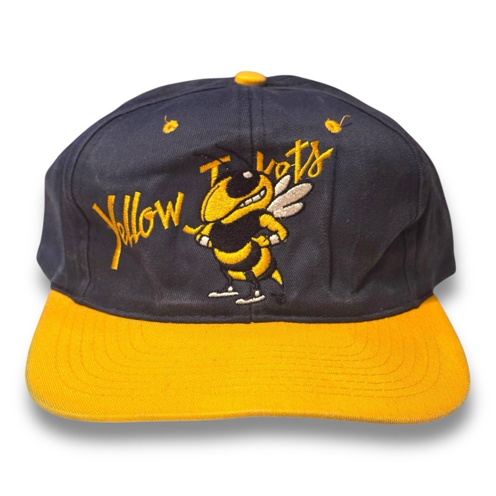Vintage Georgia Tech Yellow‎ Jackets Buzz Mascot Snapback Sports Hat